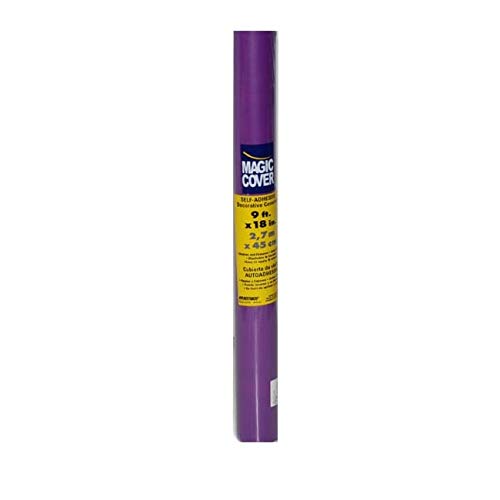 Magic Cover Adhesive Vinyl Paper, Multi-functional Shelf Liner for Lining Drawers and Shelves, Waterproof and Durable, 18" x 9', Purple - color: Purple, size: 18"W x 108"L