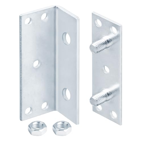 GBGS 4 Sets Bed Rail Bracket,No-Mortise Wood Bed Frame Hardware
