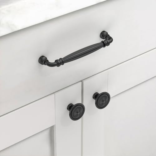 10 Pack Matte Black Cabinet Knobs, Kitchen Knobs - color: Matte Black, size: knob