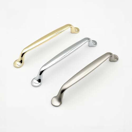 10 Pack Polished Chrome Cabinet Pulls 5 Inch/128mm Hole Center Solid Zinc Alloy Handles Drawer Dresser Polished Nickel Kitchen Cupboard Bathroom Furniture Hardware - color: 10pack - Polished Chrome, size: 5"/128mm Hole Center