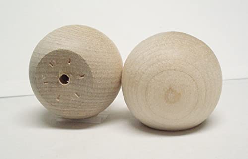 4 Pcs - 1 3/4" Round Wood Doll Heads/Cabinet Ball Knob Pulls Wooden Knob Unfinished for Cabinets/Drawer Knobs - Fancy Bifold Wardrobe Cupboard Handles Crafts