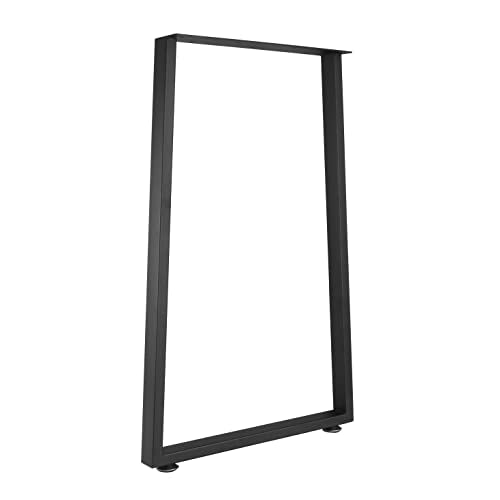 Metal Table Legs Desk Legs, Heavy Duty Square Tube Iron DIY Furniture for Dining Table, Coffee Computer Desk, Workbench, Meeting Room 28”H x 17.7”W (28/'', U 4x2cm), T-01