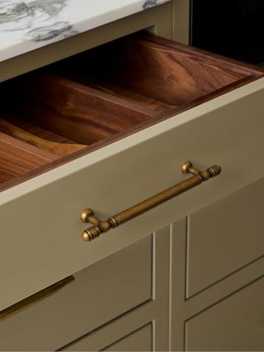 Antique Brass Cabinet Pulls - 5"(128mm) Hole Center Cabinet Hardware,Kitchen Cupboard Bathroom Dresser Pulls Classic Vintage Drawer Handles (10, Antique Brass, 5"(128mm) Hole Centers) - size: 5"(128mm)Hole Centers