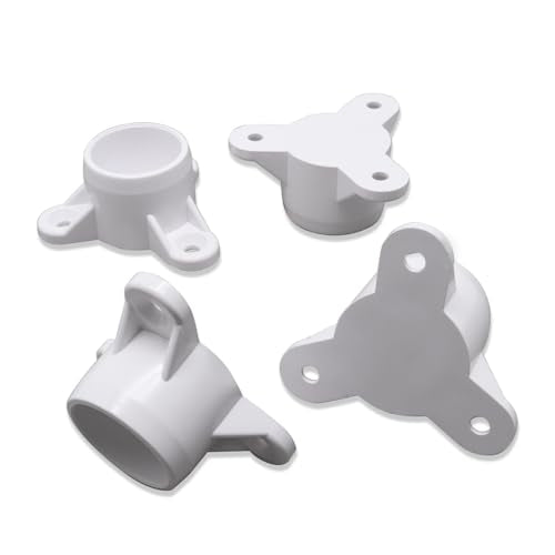 3/4 Inch PVC Flange PVC Table Leg Cap, 4 Pack Furniture Grade Rod Holder with Mounting Screws, Pipe Flange Fittings for DIY Making Storage Shelves, Support Feet - size: 3/4 Inch