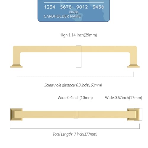 FILTA 6.3 Inch(160mm) Hole Centers Gold Cabinet Handles(Set of 10),Gold Cabinet Pulls Zinc Alloy Kitchen Cabinet Pulls Cabinet Hardware for Cabinets Cupboard Drawer - color: Gold, size: 6.3 inch Hole Center, style: 10-Pack