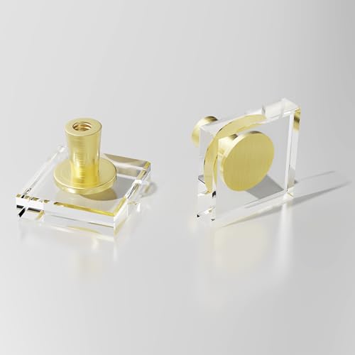 4 Pack Square Crystal Cabinet Knobs,1-1/4 Inch, Gold - color: Gold-4 pack, size: Square