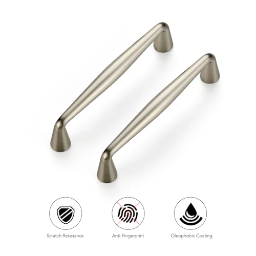 Ravinte Brushed Nickel Cabinet Handles Solid Handles,3-1/2 Inch,10 Pack - color: Brushed Nickel, size: 3-1/2 Inches Hole Center