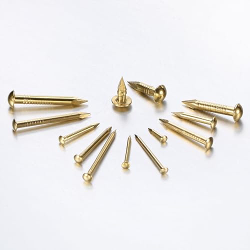 M METERXITY 100-Pack Small Tiny Nails, 2.8mm x 20mm Brass Precision MIni Nails Hardware Round Head for Wooden/DIY Crafts Decorative/Household Accessories/Picture Hanging - size: 2.8mm x 20mm