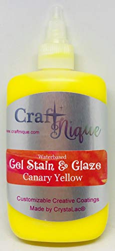 CrystaLac, CraftNique Water Based Gel Stain & Glaze (4 oz, Canary Yellow) - color: Canary Yellow