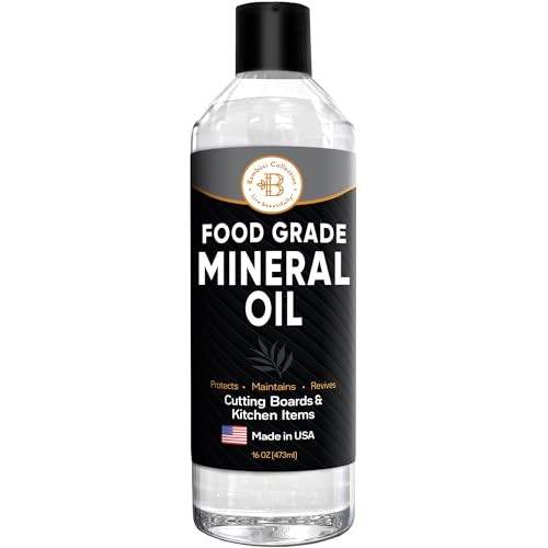 Bambüsi Food Grade Mineral Oil for Wood Cutting Board Conditioner, 16oz - size: 7.9"L x 2.3"W