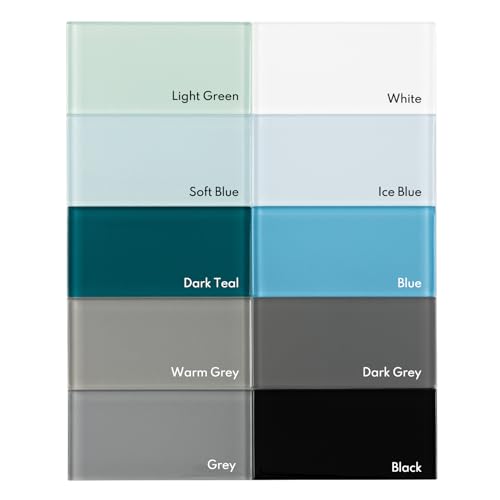Lovdeco White Glass Subway Tile, Glass for Bathroom Kitchen Shower Backsplash Wall, 3 x 6 Inches, 4 Sq.Ft. - color: White, size: 3 x 6 Inch