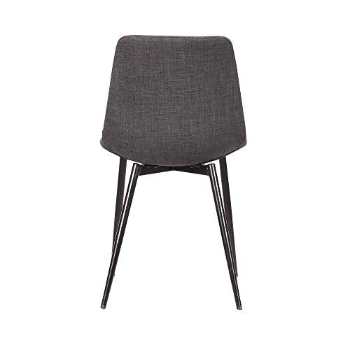 Armen Living Monte Mid Century Modern Dining Accent Chair for Table Kitchen Desk Vanity in Charcoal Gray Fabric Upholstery with Black Metal Legs - color: Charcoal Gray Fabric, style: Single