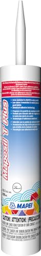 MAPEI Mapesil T Plus 100% Silicone Sealant, Waterproof & Flexible Caulk, Color-Matched to MAPEI Grout, Interior & Exterior Use, Tile, Bathroom, DIY, 10.1 oz Tube, Bone - style: Bone