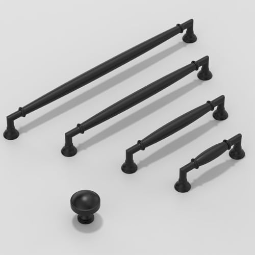 10 Pack Matte Black Cabinet Pulls 5 Inch(128mm) Kitchen Cabinet Handles Cabinet Hardware for Drawer Pulls - color: Matte Black, size: 5" Hole Center