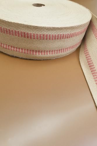 Sedona Designz Red Jute Webbing Tape – 3.5" Wide, Heavy-Duty 11 lbs – 100% Natural Linen Jute for Chair Repair, Upholstery, Crafting, Rustic Ribbon & Décor - 5 Yards - size: 5 Yards