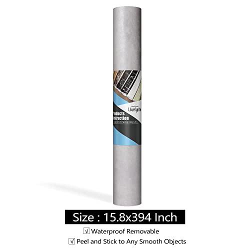 Livelynine 15.8X394 Light Grey Concrete Wallpaper Peel and Stick Modern Living Room Waterproof Contact Paper for Countertops Textured Cement Wall Paper Sticker Pull and Stick Bedroom Removable - color: Light Grey Concrete, size: 15.8" x 394"