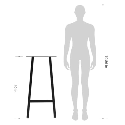 Metal Furniture Legs H-Shape,Black Set of 2, 40H x 20W - size: 40 IN
