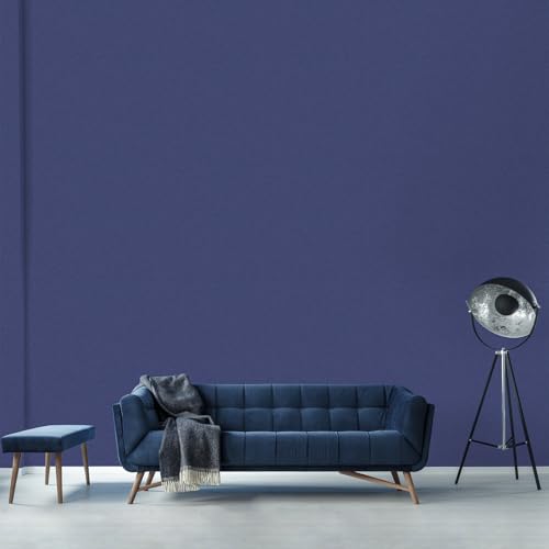 Blue Wallpaper Peel and Stick with Tools Removable Blue Matte Wall Paper - color: Blue, size: 17.7" x 118"