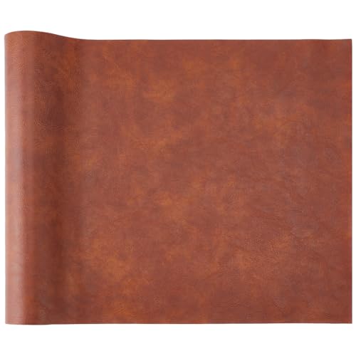 53.15 x 11.81 Inch Distressed Faux Vegan Leather Fabric Sheet Soft Smooth Upholstery PU Leather Roll Waterproof Synthetic Leatherette Sheet for DIY Crafts Upholstery Furniture(Chocolate) - color: Chocolate