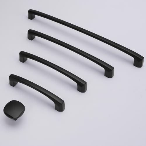 10 Pack 6.3 Inch Matte Black Kitchen Cabinet Handles - color: Matte Black, size: 6-1/4" Hole Center(160mm)