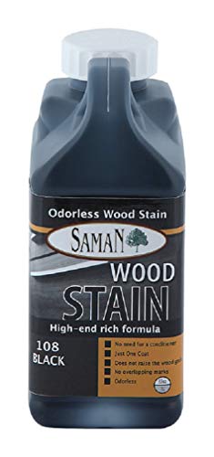 Saman Semi-Solid Black Water-Based Wood Stain 32 oz.