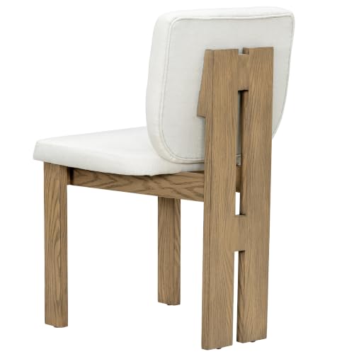 Dining Chairs, Set of 6, Upholstered, Natural Wood Wash - color: Natural Wood Wash