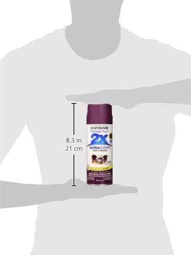 Rust-Oleum 257419 Painter's Touch 2X Ultra Cover Spray Paint, 12 oz, Satin Aubergine (Pack of 4) - color: Satin Aubergine, size: 12 Ounce (Pack of 4)