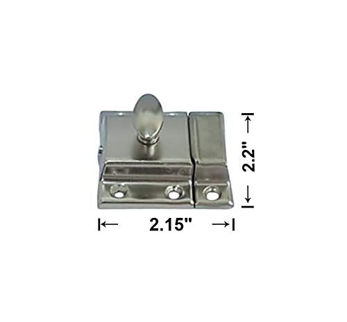QCAA Oval Turn Cabinet Latch, for Cupboard & Other Furniture, Large, Satin Nickel, 1 Pack, Made in Taiwan - color: Satin Nickel, size: 1pack-large