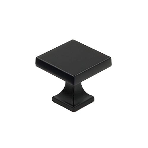 Goldenwarm 35 Pack Black Cabinet Knobs, Square Zinc Alloy Drawer Knobs - color: Square Black, size: Single Hole