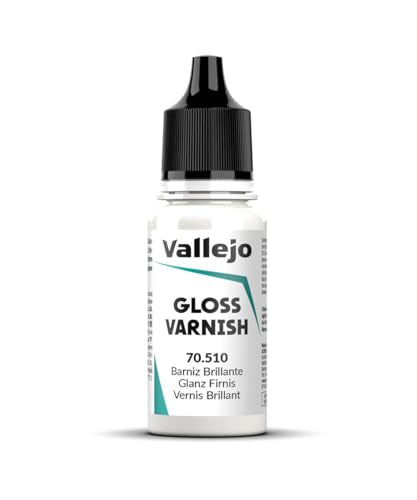 Vallejo - Permanent Acrylic Varnish | Glossy Finish 18 ml. (0.6 fl.oz.) | Extraordinary Hardness & Permanence | Scratch Resistant & Non-Yellowing | Outdoor and Indoor Surfaces - style: Gloss Acrylic Varnish 18 ml. (0.6 fl.oz.)
