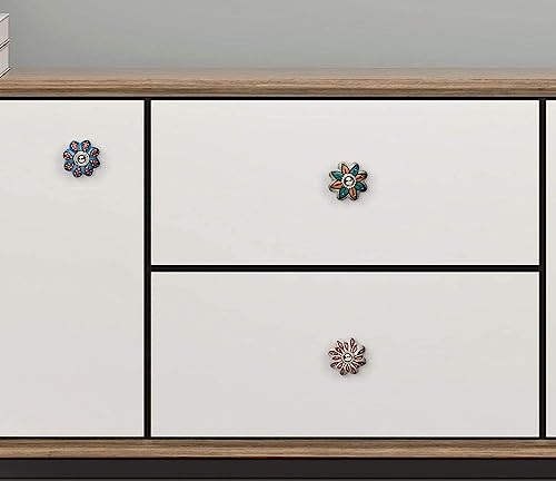 Ceramic Cabinet Colorful Knobs for Kitchen, Cabinet, Drawer, Wardrobe Set of 10 (Multi) - color: Multicolor