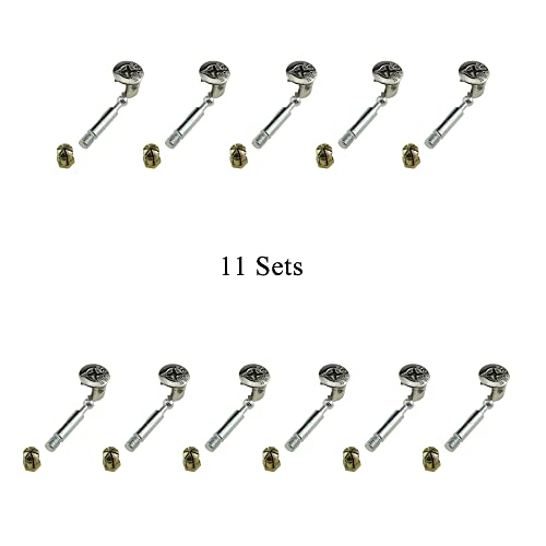 Hahiyo Furniture Connector Cam Lock Fittings Dowel Flat Back Fastener Table Side Knock Down with Pre-Inserted Bolt Nut Rock Solid Fit Hole Properly Good Grab for Drawer Dresser Cabinet 11Sets 14x16mm - size: 35mm-11 Sets