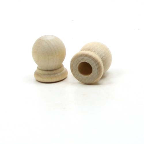 Mylittlewoodshop Pkg of 12 - Finial Dowel Cap - 3/4 inches Tall with 1/4 inch Hole Unfinished Wood (WW-DC8052-12)
