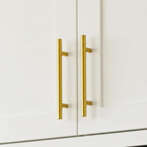 Goldenwarm 20 Pack 7-9/16" Gold Cabinet Handles Brushed Gold Cabinet Pulls - color: Gold, size: 7-9/16 Inch Hole Centers