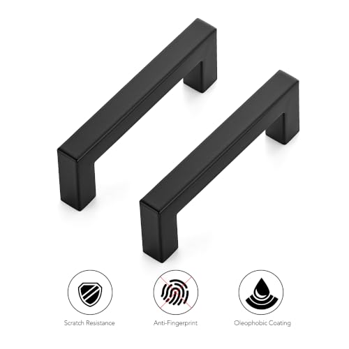 Ravinte Matte Black Square Pulls Cabinet Handles,3-3/4 Inch,30 Pack - color: Matte Black, size: 3-3/4 Inch Hole Center