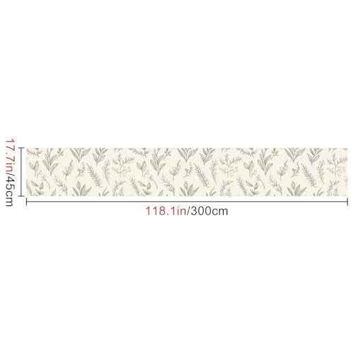 HOMETITUTE Neutral Line Art Peel Stick Wallpaper 118.1x17.7 Inch Vinyl - color: Botanical Line Art