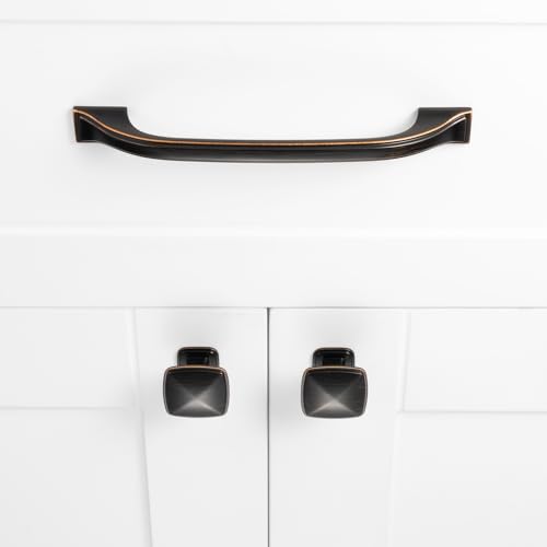 Oil Rubbed Bronze Cabinet Knobs Square Cabinet Pulls 10 Pack 1990 - color: Oil Rubbed Bronze, size: 1-1/4 Inches, style: 10 Pack Square Knob