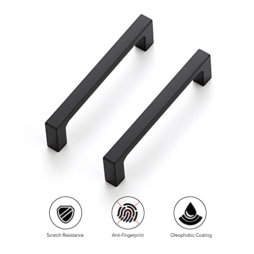 Ravinte Matte Black Kitchen Cabinet Handles 4 Inch Pulls 10 Pack - color: Matte Black, size: 4 Inches Hole Center