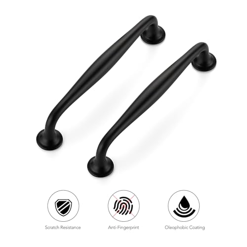 Ravinte Matte Black Cabinet Handles Solid Pulls 5 Inch 10 Pack - color: Matte Black, size: 5 inches Hole Center