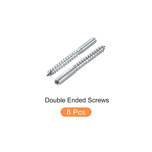 METALLIXITY Double Ended Screws (M6x60mm) 8pcs, Hanger Bolts Carbon Steel Self-Tapping Double Sided Screws - for Home Repairs - size: M6x60mm