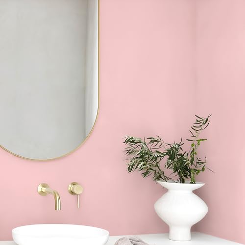Rugreat Matte Pink Peel and Stick Wallpaper Solid Modern 118inL 15.7inW - color: Pink, size: 15.7" x 118"