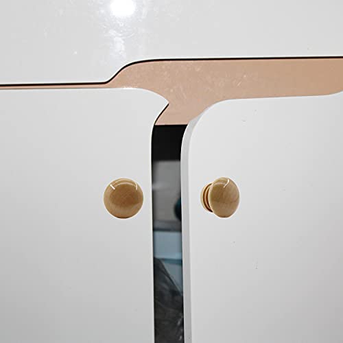 8PCS Round Wood Drawer Knobs, Mushroom Shape Cabinet Furniture Drawer Chest Cupboard Wardrobe Dresser Knobs Pulls Handles Hardware with Screws (Large 34x25.5x25mm/1.34x1x0.98inch) - size: Large 34x25.5x25mm/1.34x1x0.98inch