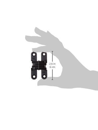 SOSS - 204CUS19 204 Zinc Invisible Hinge with Holes for Wood or Metal Applications, Mortise Mounting, Black E-Coat Exterior Finish (Pack of 2)