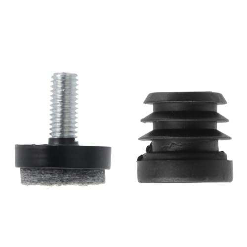 Antrader 8Pcs Inserts for Round Tubes with Felt Leveling Feet - size: 1"(25mm)x M8