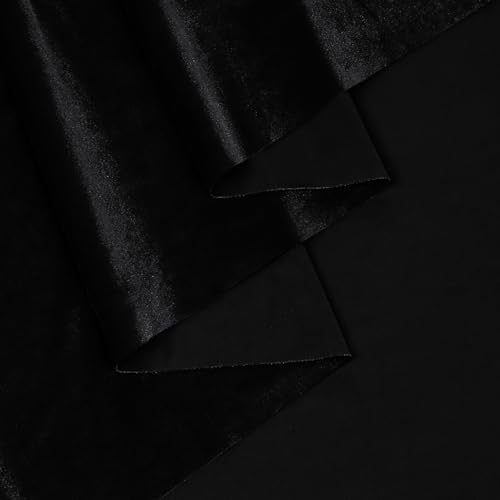 KKJIAF 1 Yard Black Stretch Velvet Fabric 60" Wide for DIY Crafts - color: Black, size: 1 Yard