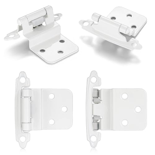 White Cabinet Hinges, 3/8” Inset, 4 Pack - color: White, size: 3/8 Inch Inset