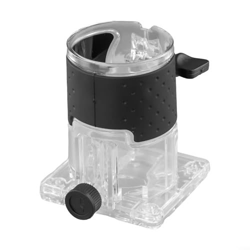 Plastic Router Base for Protective Cover for Trimming Machine, Transparent and Black, Adjustable Knob for Secure Fit, for Compatible with Woodworking Routers