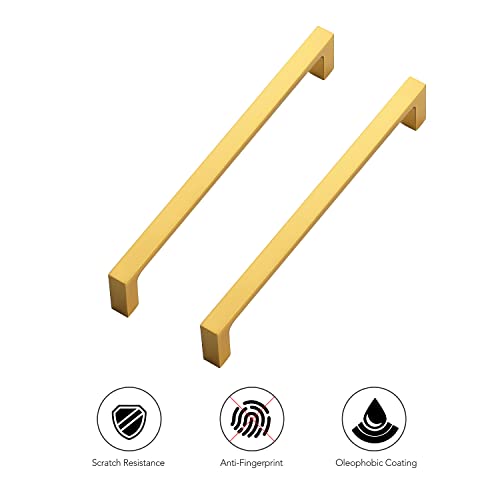 Ravinte Brushed Brass Solid Pulls Cabinet Handles 6-1/4 Inch 30 Pack - size: 6-1/4 Inch Hole Center