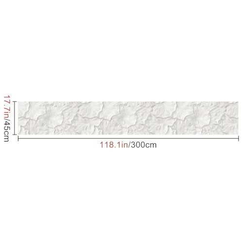 HOMETITUTE White Floral Peel and Stick Wallpaper 118.1x17.7 Inch Vinyl - color: White Embossed Floral