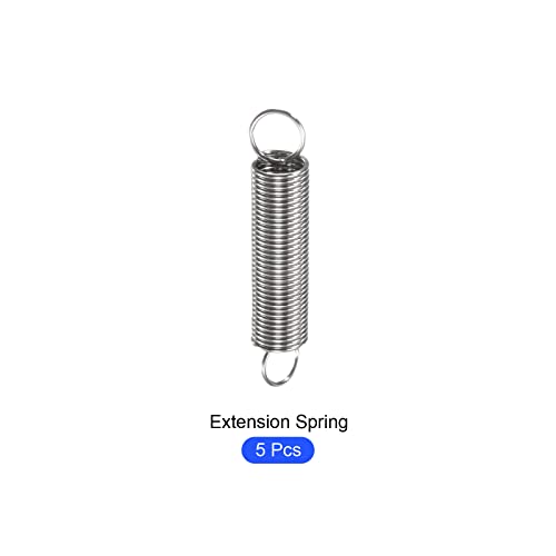 METALLIXITY Extension Spring (0.8x8x35mm/0.04"x0.32"x1.38") 5Pcs, 304 Stainless Steel Tension Spring Wire - for Home Repair Construction Machinery - size: 0.04"x0.32"x1.38"